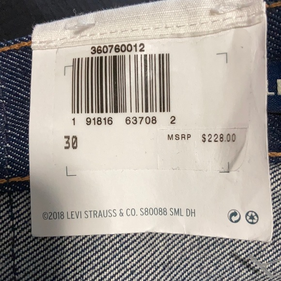 ⭐️Levi Draft Wide Taper Japanese Cone Denim Jeans - Picture 10 of 15